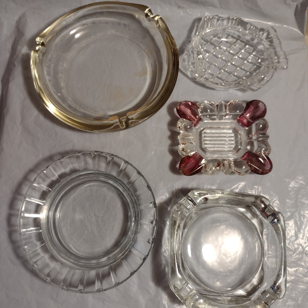 MCM Glass Astray Lot of 5   small variable sizes.